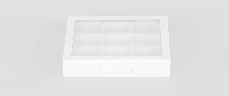 9 Hole Clear White Rectangle Flat Plastic Empty Eyeshadow Case for Cosmetic Packaging