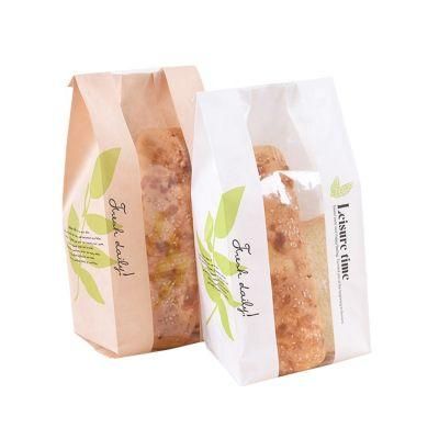 Wholesale Square Bottom Toast Bakery Kraft Paper Bag with Window