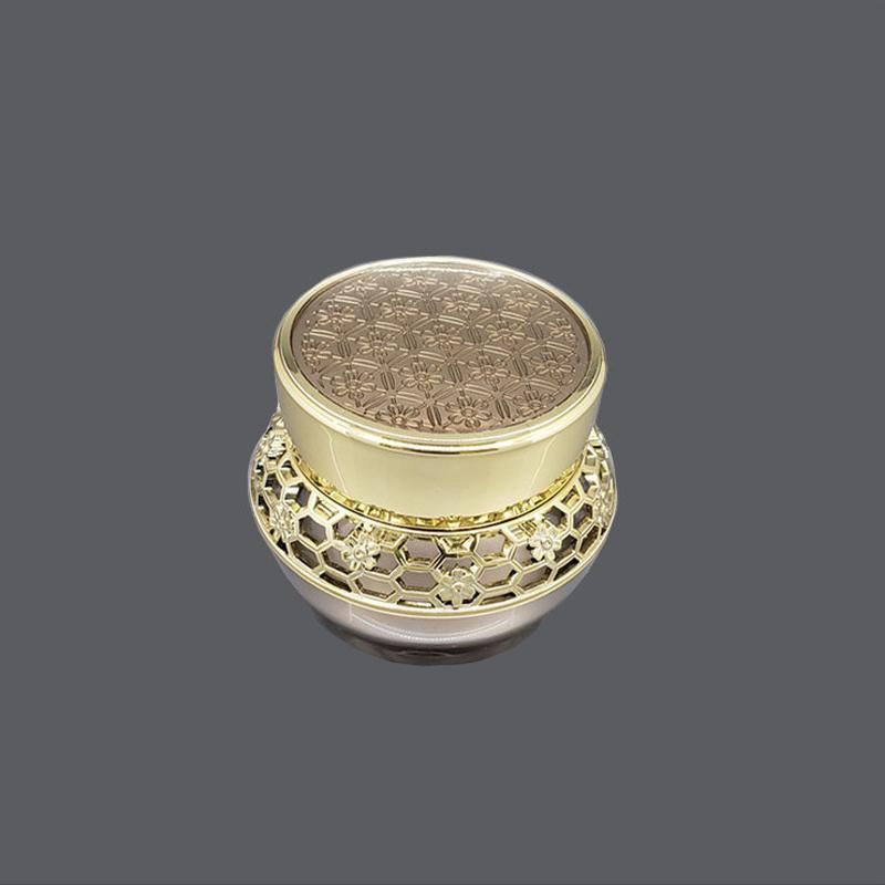 Luxury Low MOQ 30g 50g 60ml 100ml Cream Bottle in Stock Plastic Empty Gold Skincare Packaging Cosmetic Jars Container