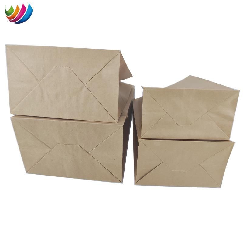 Custom Design Food Packaging Take Away Brown Kraft Paper Bag