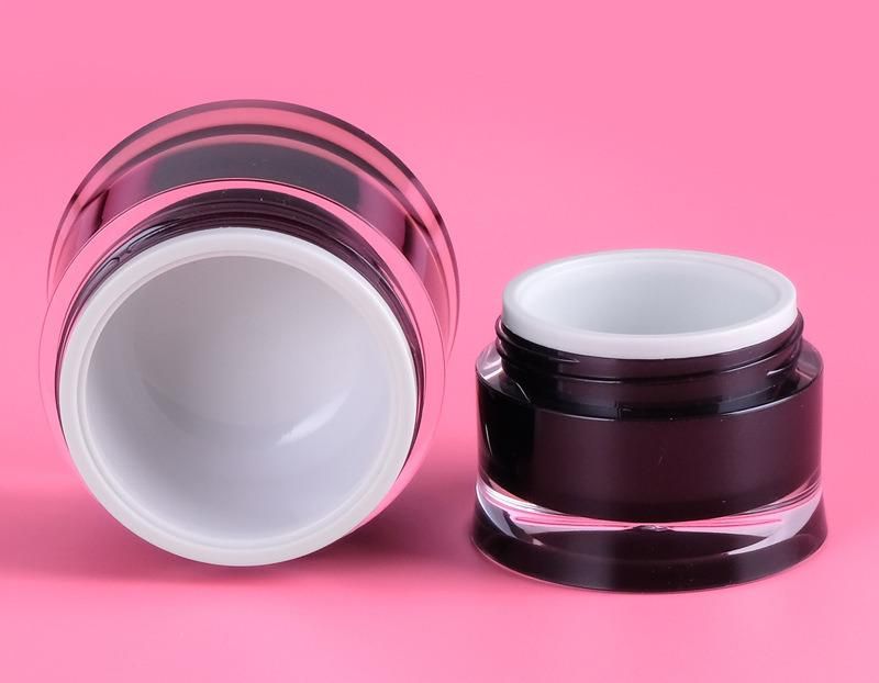 30g 50g Luxury Black Acrylic Plastic Cream Jar for Skin Care