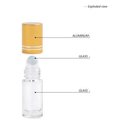 5ml 10ml Cylinder Roll-on Glass Cosmetic Bottles