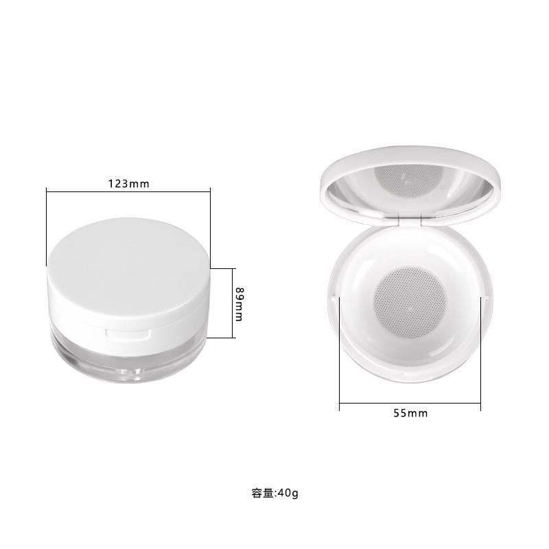 Wholesale Round White Compact Powder Case Loose Powder Case for Loose Powder Packaging