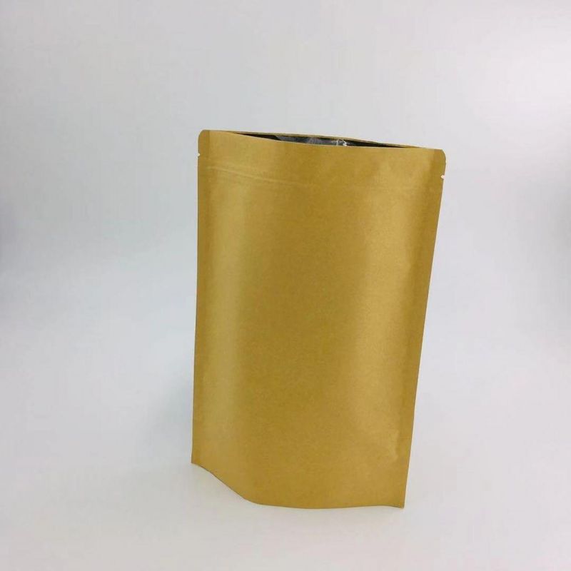 500g Square Bottom White Kraft Paper Bag with Ziplock