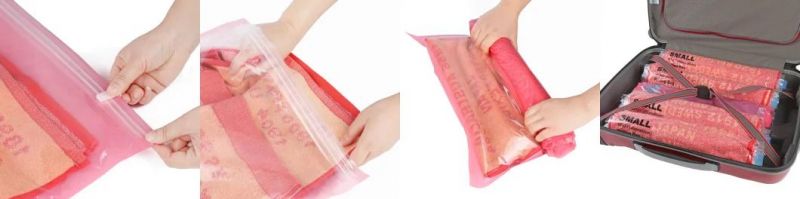 Travel Compression Bag with Handy Pump for Saving Clothing