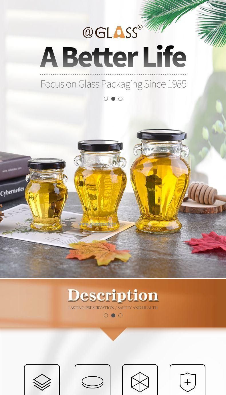 Glass Food Jam Honey Storage Mason Jar with Lid