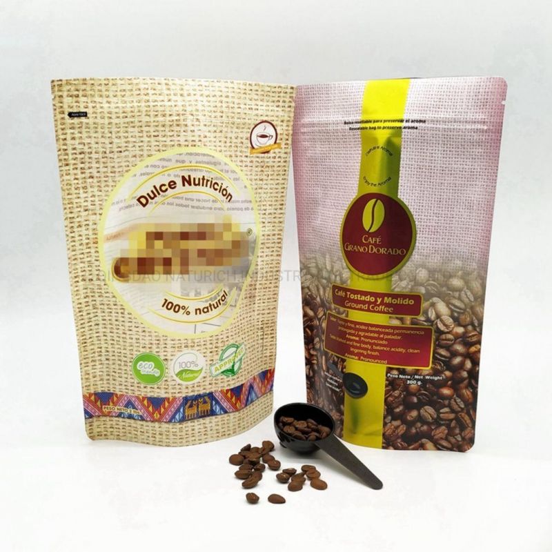 Quad Seal Bag with Zipper and Valve Coffee Packaging Bag