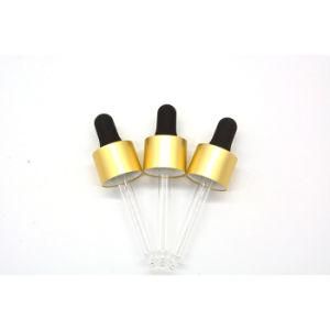 13/410 Shiny Gold Glass Dropper with White Rubber Nipple for Cosmetic Bottle