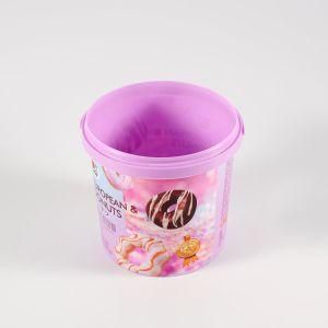 Colorful in-Mold-Labeling Plastic PP Container with Lid for Food Biscuit Cracker