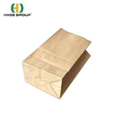 Custom Size Food Flat Bottom Thin Kraft Bread Paper Bag No Handle with Your Own Logo