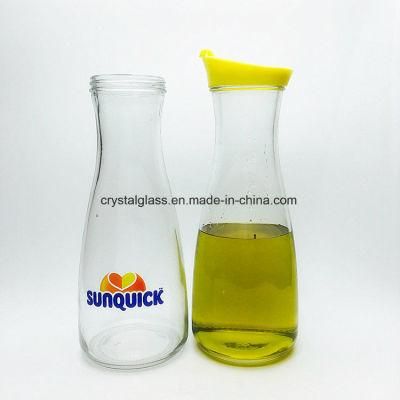 Brazil Shape Wide Mouth Glass Milk Bottle with Plastic Cap/Lid 1L