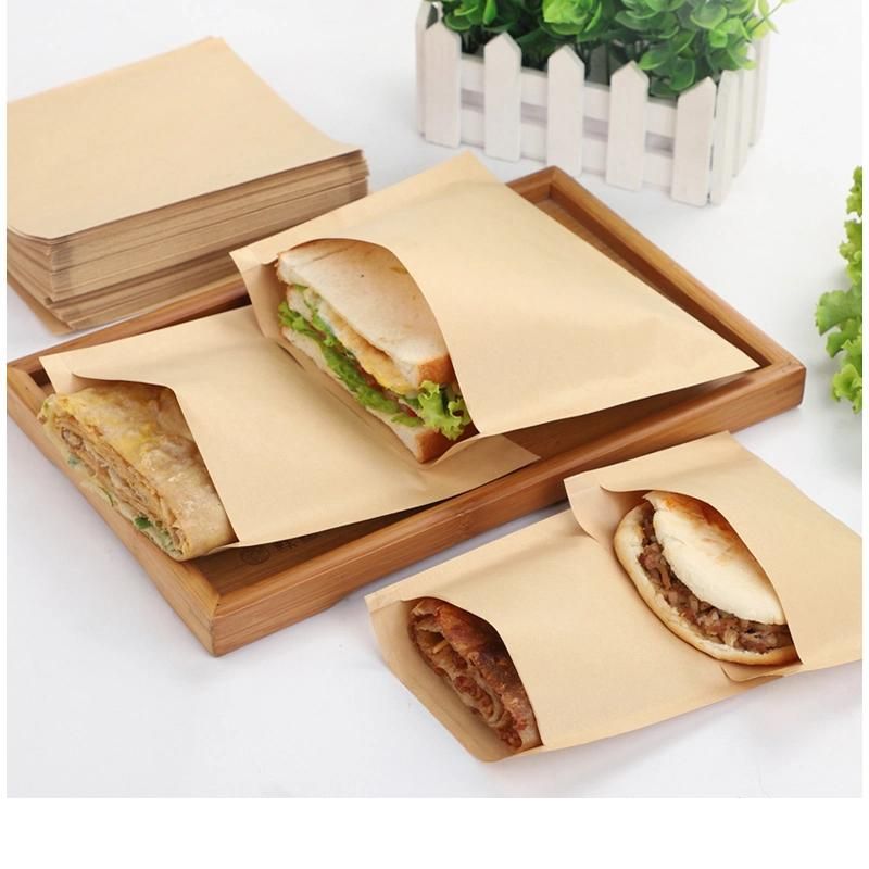 55 GSM Printed Greaseproof Heat Sealed PE Coated Paper Bag