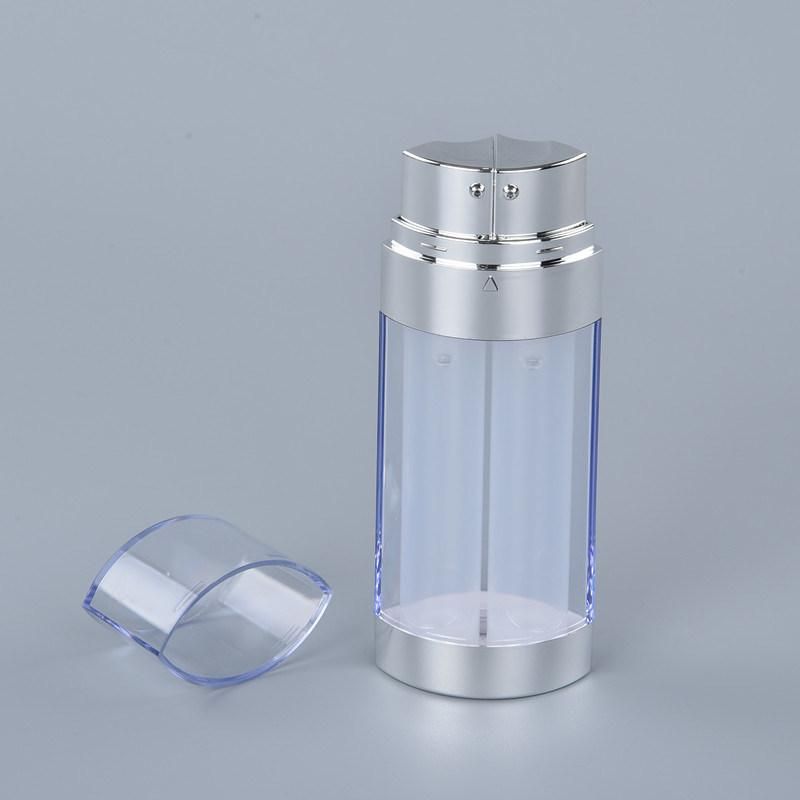 Luxury Plastic PETG 30ml 50ml Dual Chamber Pump Bottle