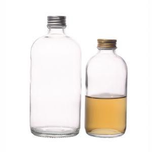 Factory 280ml 350ml 500ml Round Screw Top Flint Customize Glass Bottles with Lids Manufacturers