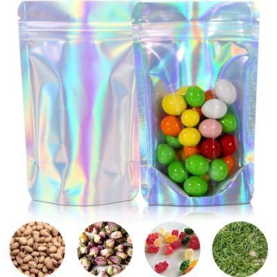 Custom Printed Holographic Pouch Ziplock 4X6inch 3.5g Packs Hologram Mylar Packaging Iridescent Bags for Cosmetic Eyelash