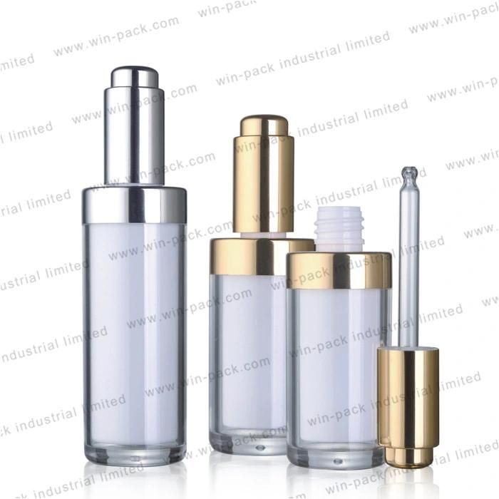 Acrylic Luxury Skin Care Plastic Acrylic Dropper Bottle 30ml 50ml for Cosmetic