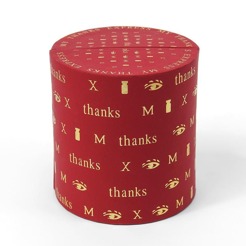 Customized High Grade Hot Stamping Logo Red Jewelry Packaging Box Gift Wedding Ring Paper Tube