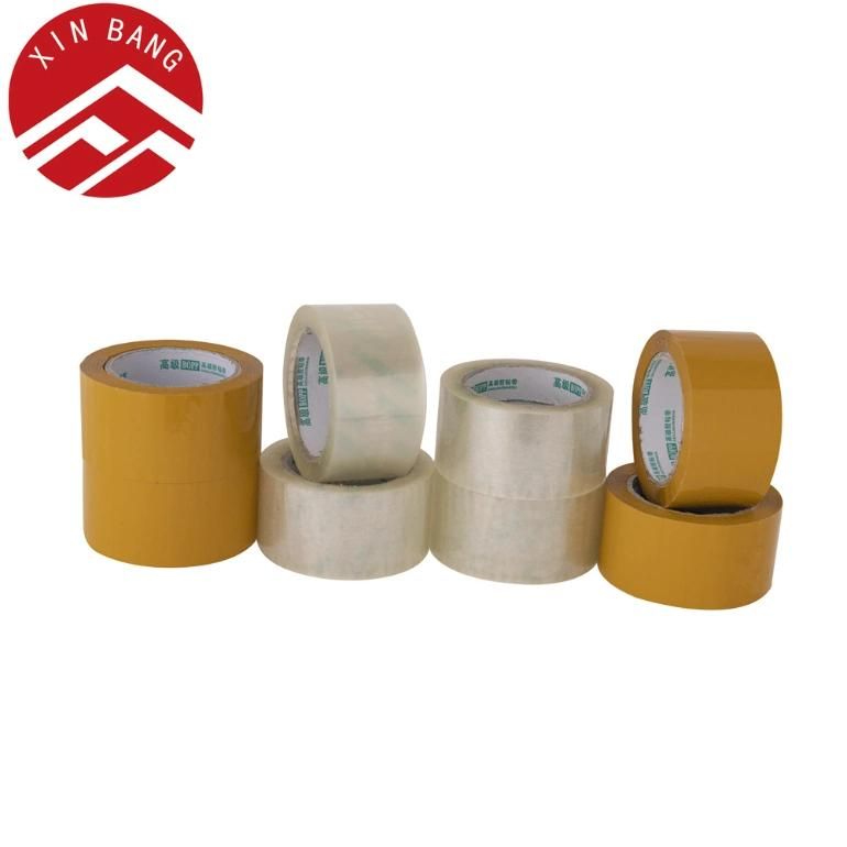 BOPP Clear Transparent Packing Print Adhesive Custom Stationery Tape Clear Yellowish Tan Dark Brown and Colorful Package Carton Sealing Tape Jumbo Roll