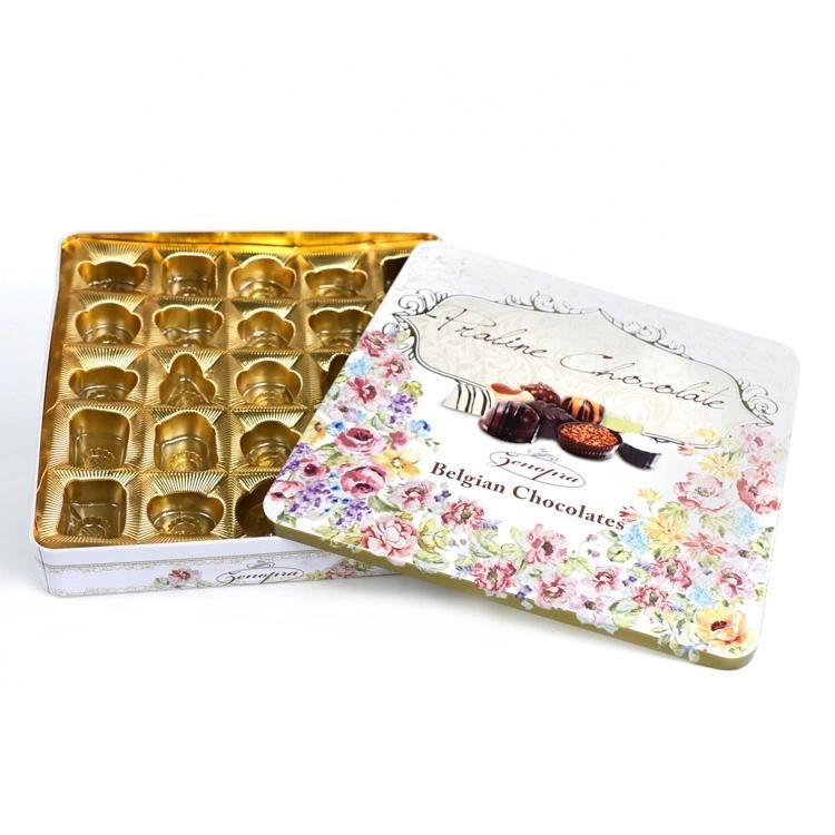 Custom Printed Embossed Metal Chocolate Tin Box Chocolate Packaging Box