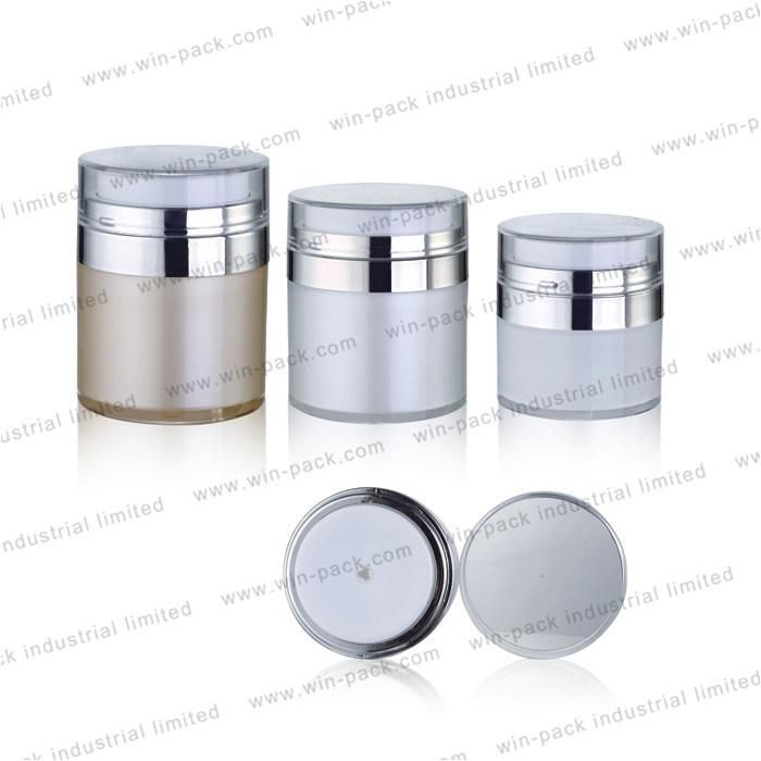 Factory Price Custom Empty Plastic Airless Cream Jar for Skin Care 15g 30g 50g