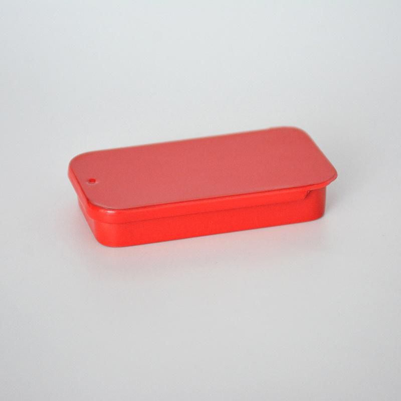 Red Cosmetic Packaging Mini Sliding Lid Tin Box Metal Mint Box Sliding Metal Box