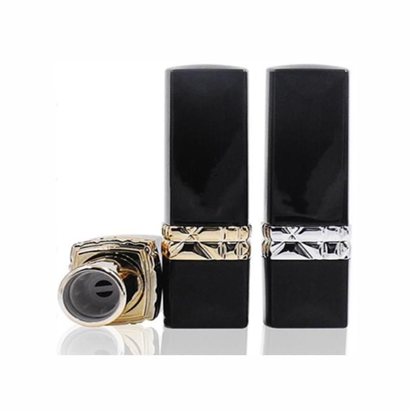 in Stock Ready to Ship High Class Black Square Empty Design High Quality Lip Stick Tubes for Makeup Packaging