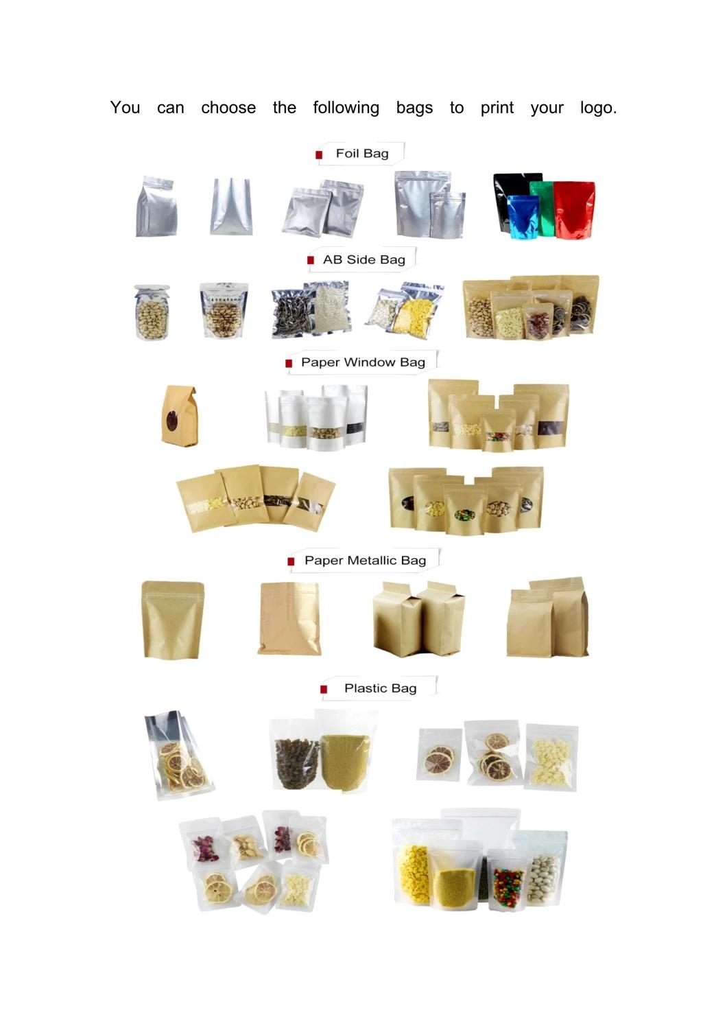 Custom Compostable Recyclable Zipper Lock Biodegradable Flat Bottom Coffee Tea Food Plastic Packaging Bag