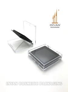 Double-Deck Square Plastic Powder Case Compact Powder Case Foundation Case Puff Powder Case