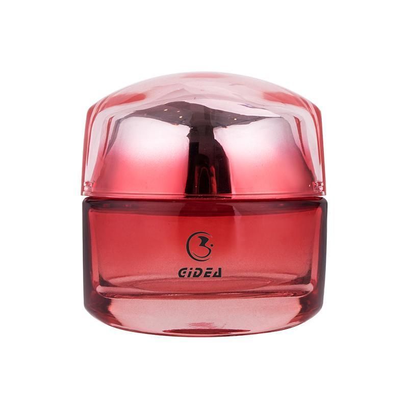 55g Red Makeup Glass Cosmetic Colored Jar