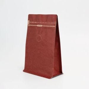 Kraft Paper Sealable Coffee Bags with Valve and Zipper