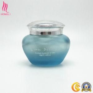 Apple Shaped Blue Frosted Body Lotion Jar