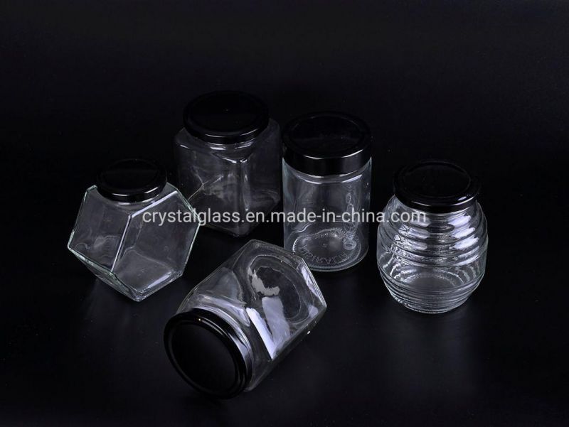 4oz 8oz 12oz 16oz Wide Mouth Glass Mason Jam Jars with Screw Metal Lids