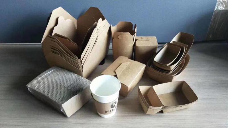 out Going Kraft Paper Soup Cups with Paper Lids