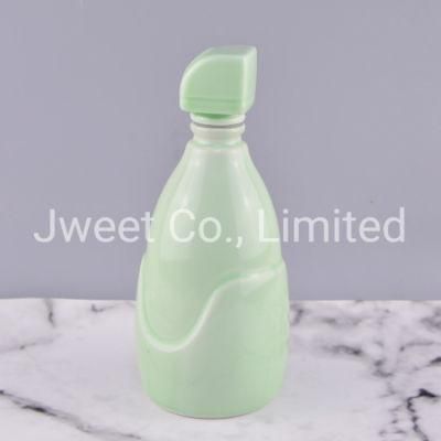 Green Color Glazed Gin Bottle 500ml Ceramic Liquor Gin Bottle