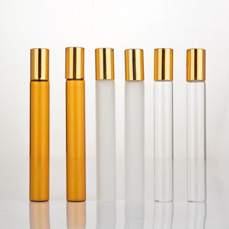 10ml Glass Roll-on Bottles with Steel / Glass Roller Balls Amber Frosted Transparent Essential Oil Roller Bottles