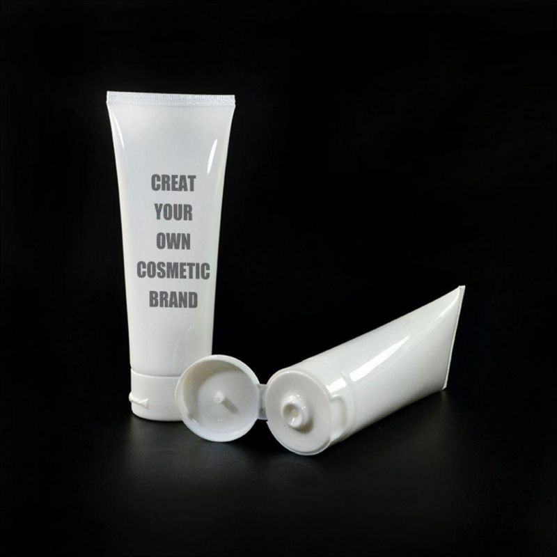 White Plastic Soft Tube Cosmetic Roller Wheel Packaging Round Tube