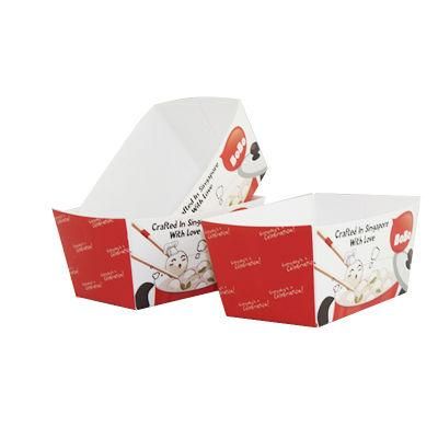 Customized Boat Shape Tray Food Packaging Storage White Cardboard Paper Box
