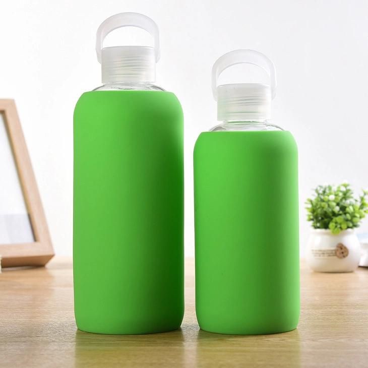 Big Capacity BPA-Free Glass Water Bottle with Silicone Sleeve