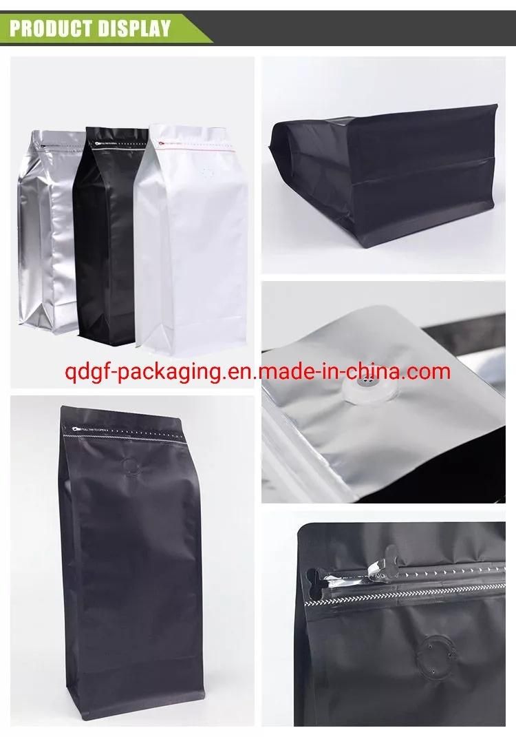 Custom Compostable Recyclable Zipper Lock Biodegradable Kraft Paper Flat Bottom Coffee Tea Plastic Bag