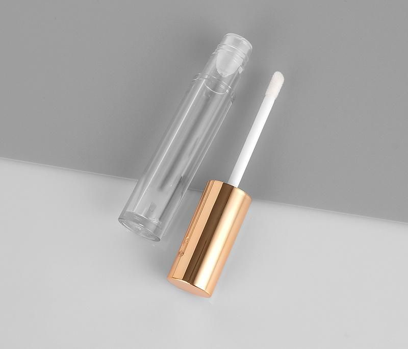 Manufacturer Empty Round Gold Lip Gloss Containers Tube Packaging with Wands Lipgloss with Brush Applicator