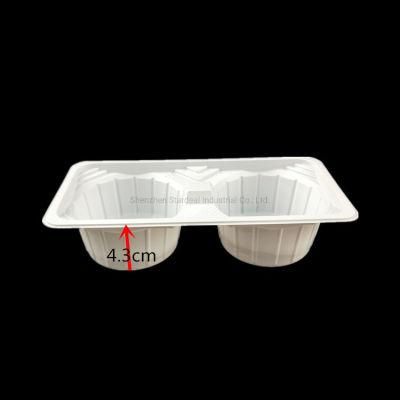 Vacuum Formed Disposable 2 Compartment Plastic Coffee Cup Tray