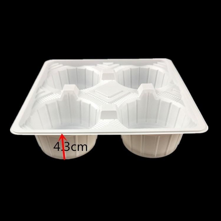 Hot Sale PVC Black Blister Coffee Cup Holder Plastic Tray with 2 Dividers