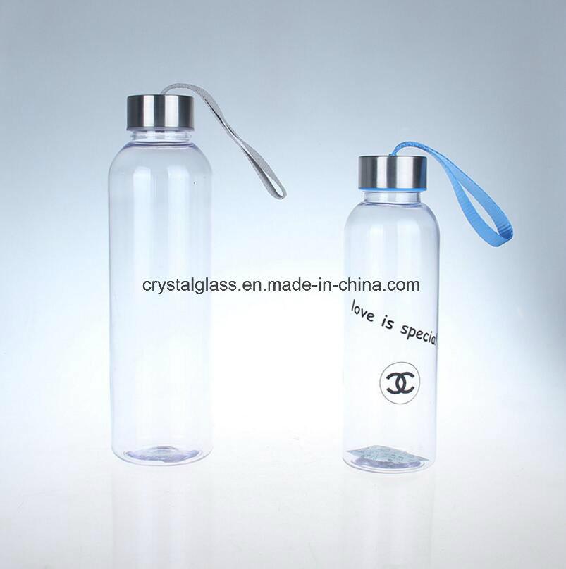 300ml 500ml Customize as/PC Plastic Drinking Water Bottle with Stainless Steel Cap