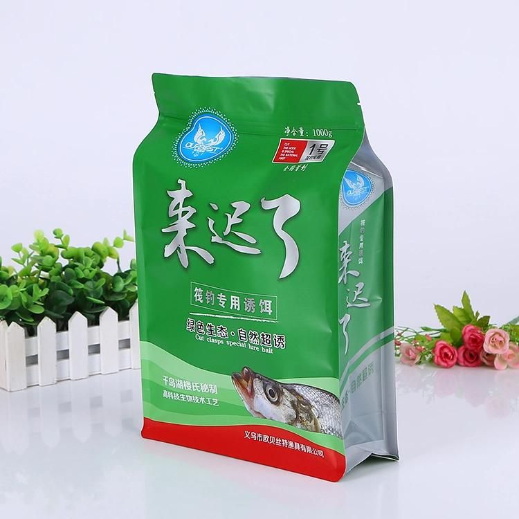 500g Eight Sides Seal Packaging Bag / Quad Seal Foil Flat Bottom Coffee Pouch with Clear Window