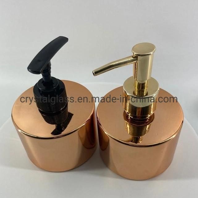 200ml Customized Rose Gold Color Lotion Glass Cosmetic Bottle with Pump Dispenser