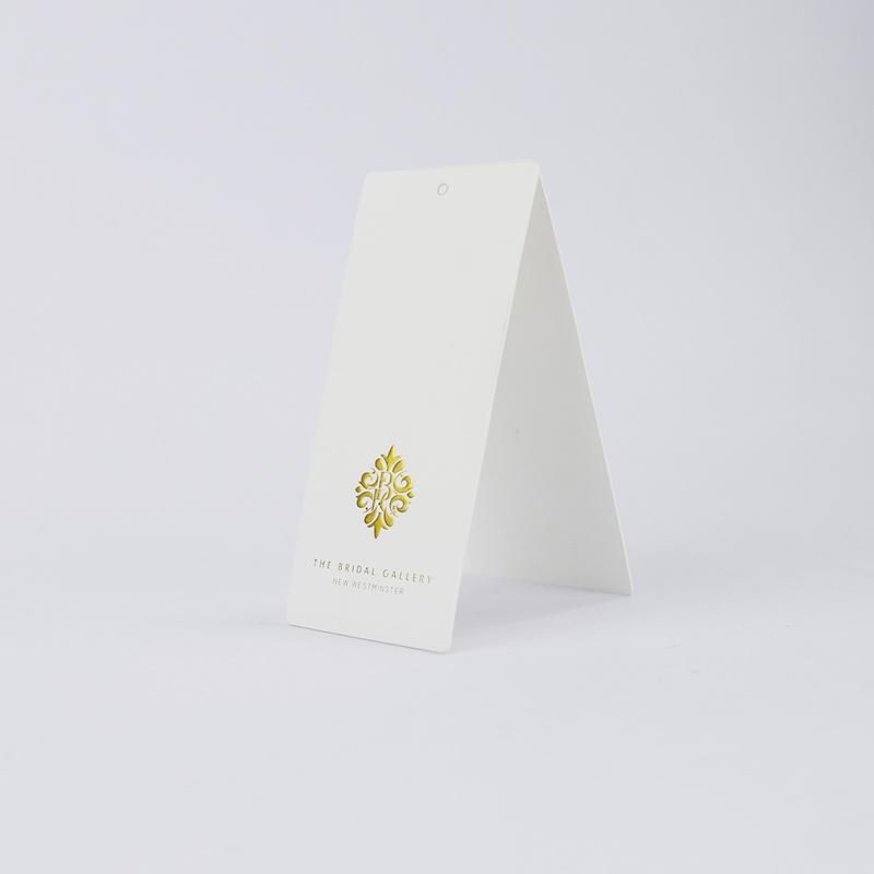 Custom High Quality Gold Logo Hot Stamp Foil Hangtag