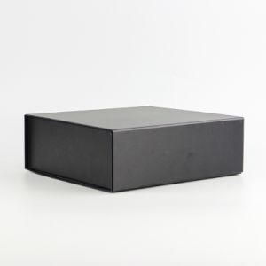 Custom Matte Black Folding Gift Paper Box with Magnetic Closure