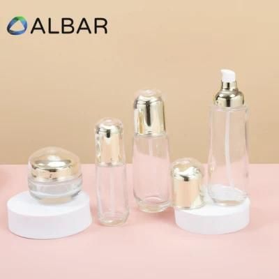 Light Gold Set Glass Bottles with Slim Tall Twist Cap for Essence Essential Oil Liquid