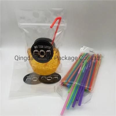 Plastic Clear Custom Design Lamination Material Stand up Reclosable Juice Bag