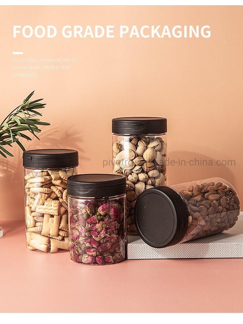 500ml Food Packagingtransparent Plastic Storage Jar Large Volume Wide Mouth Plastic Bottles